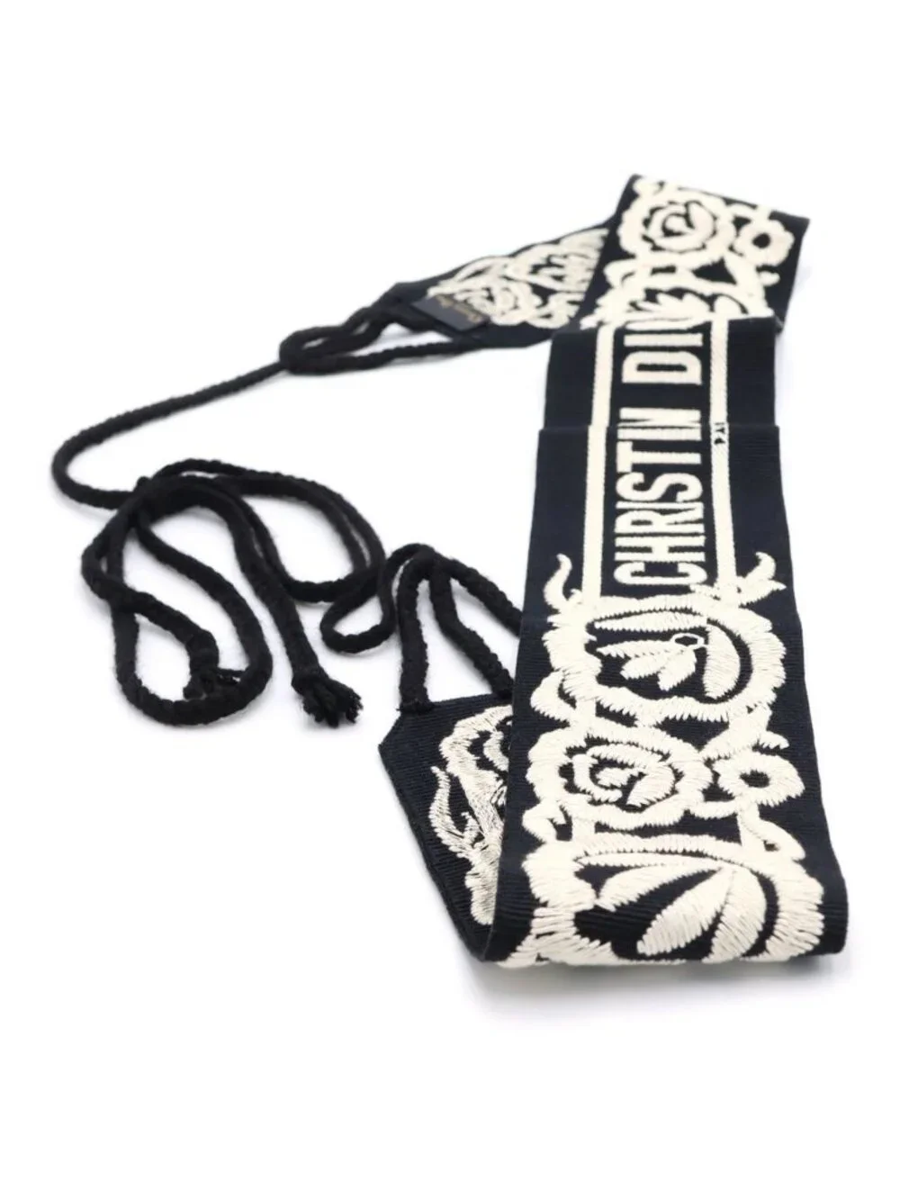 Dior Logo Embroidery Canvas Mexican Flower Belt